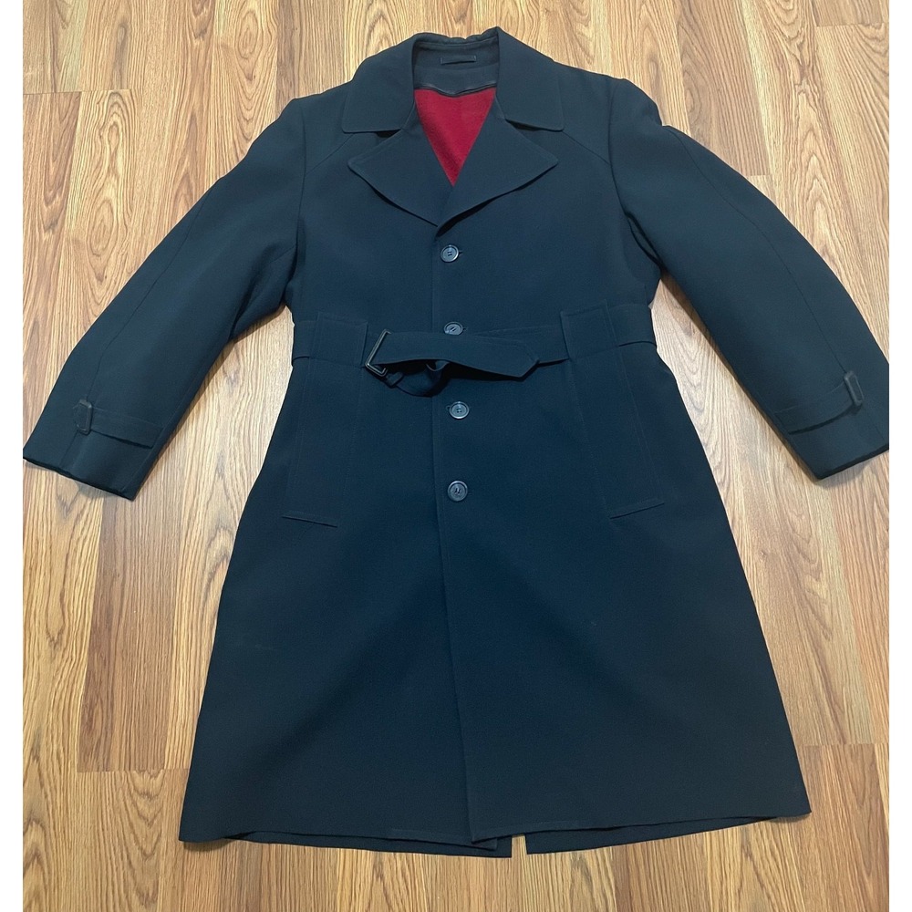 Clipper Mist Trench Coat Mens 38 Short Belted All Weather Overcoat